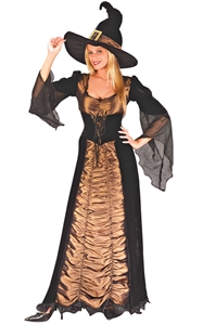 F1771 Spooky Witch Costume Womens Witches Halloween Horror Fancy Dress Outfit